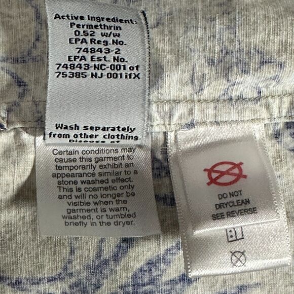 ExOfficio Men Shirt Large Buzz Off Insect Shield Vented Button Floral Hawaiian - Picture 10 of 12